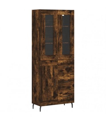 vidaXL Highboard Smoked Oak 69,5x34x180 cm Engineered Wood