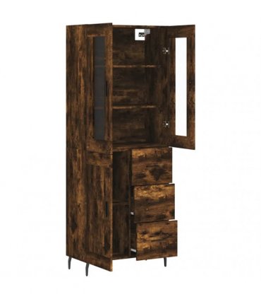 vidaXL Highboard Smoked Oak 69,5x34x180 cm Engineered Wood