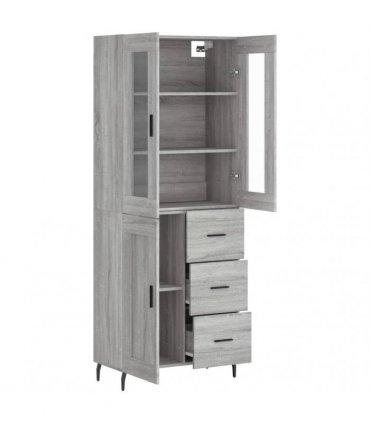 vidaXL Highboard Grey Sonoma 69,5x34x180 cm Engineered Wood