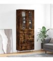 vidaXL Highboard Smoked Oak 69,5x34x180 cm Engineered Wood