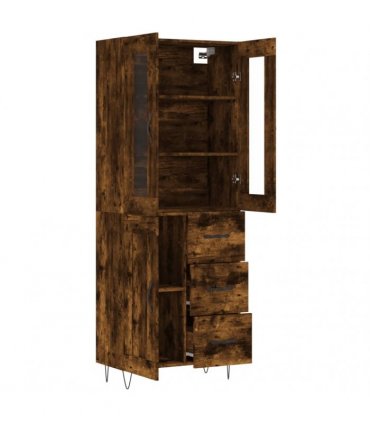 vidaXL Highboard Smoked Oak 69,5x34x180 cm Engineered Wood
