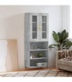 vidaXL Highboard Concrete Grey 69,5x34x180 cm Engineered Wood