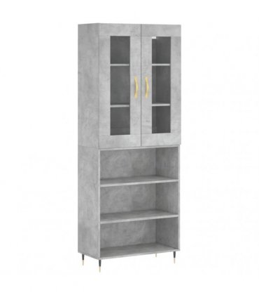 vidaXL Highboard Concrete Grey 69,5x34x180 cm Engineered Wood