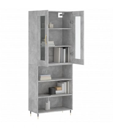 vidaXL Highboard Concrete Grey 69,5x34x180 cm Engineered Wood