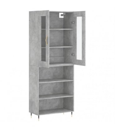vidaXL Highboard Concrete Grey 69,5x34x180 cm Engineered Wood
