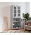 vidaXL Highboard Concrete Grey 69,5x34x180 cm Engineered Wood