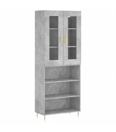 vidaXL Highboard Concrete Grey 69,5x34x180 cm Engineered Wood