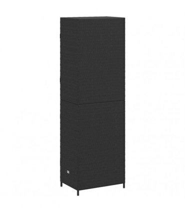 vidaXL Garden Storage Cabinet Black 59x40x180 cm Poly Rattan