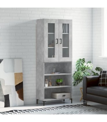 vidaXL Highboard Concrete Grey 69,5x34x180 cm Engineered Wood