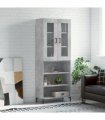 vidaXL Highboard Concrete Grey 69,5x34x180 cm Engineered Wood