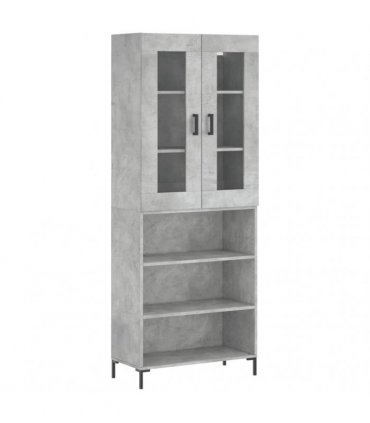 vidaXL Highboard Concrete Grey 69,5x34x180 cm Engineered Wood