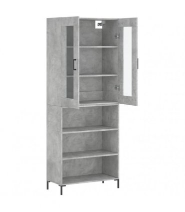 vidaXL Highboard Concrete Grey 69,5x34x180 cm Engineered Wood