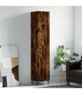 vidaXL Highboard Smoked Oak 34,5x34x180 cm Engineered Wood