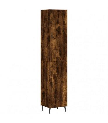 vidaXL Highboard Smoked Oak 34,5x34x180 cm Engineered Wood