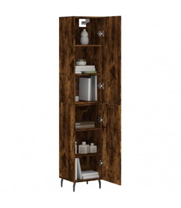 vidaXL Highboard Smoked Oak 34,5x34x180 cm Engineered Wood