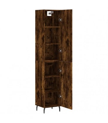 vidaXL Highboard Smoked Oak 34,5x34x180 cm Engineered Wood
