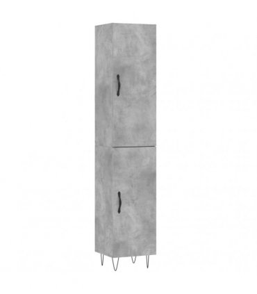 vidaXL Highboard Concrete Grey 34,5x34x180 cm Engineered Wood