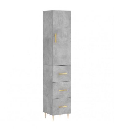 vidaXL Highboard Concrete Grey 34,5x34x180 cm Engineered Wood