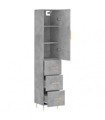 vidaXL Highboard Concrete Grey 34,5x34x180 cm Engineered Wood