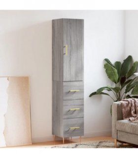 vidaXL Highboard Grey Sonoma 34,5x34x180 cm Engineered Wood