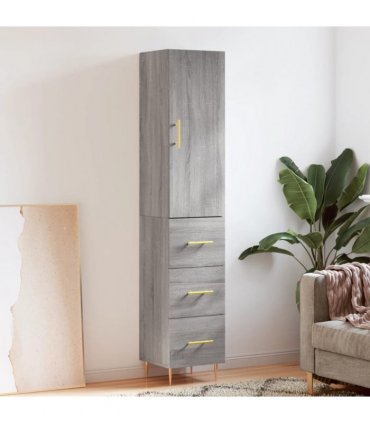 vidaXL Highboard Grey Sonoma 34,5x34x180 cm Engineered Wood