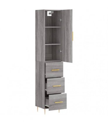 vidaXL Highboard Grey Sonoma 34,5x34x180 cm Engineered Wood