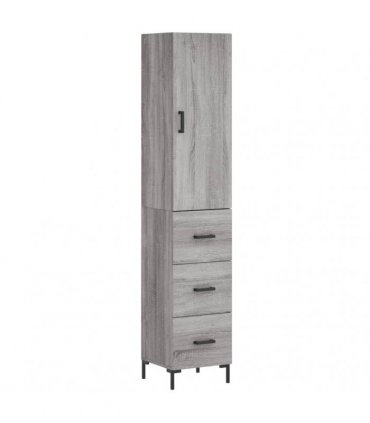 vidaXL Highboard Grey Sonoma 34,5x34x180 cm Engineered Wood