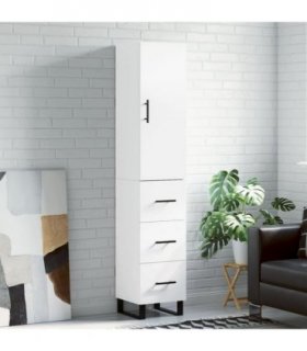vidaXL Highboard White 34,5x34x180 cm Engineered Wood