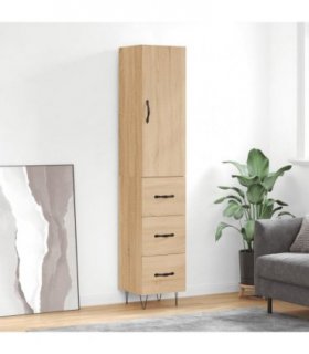 vidaXL Highboard Sonoma Oak 34,5x34x180 cm Engineered Wood