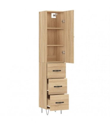 vidaXL Highboard Sonoma Oak 34,5x34x180 cm Engineered Wood