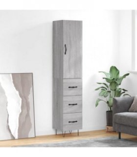 vidaXL Highboard Grey Sonoma 34,5x34x180 cm Engineered Wood