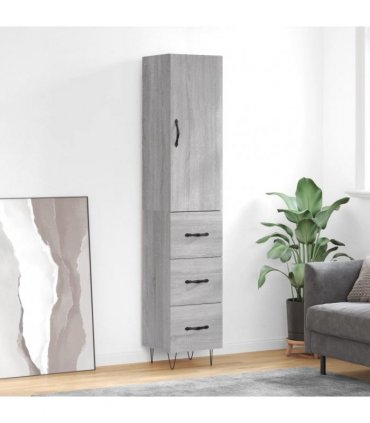 vidaXL Highboard Grey Sonoma 34,5x34x180 cm Engineered Wood