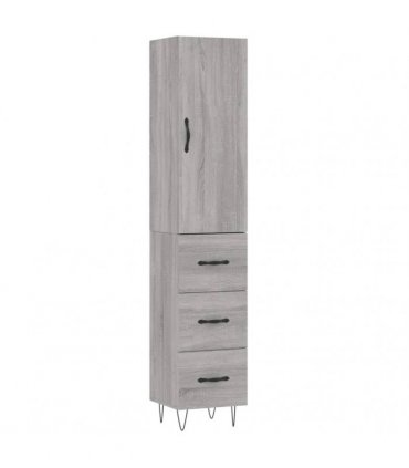 vidaXL Highboard Grey Sonoma 34,5x34x180 cm Engineered Wood