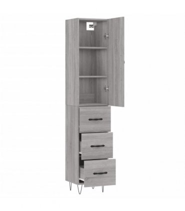 vidaXL Highboard Grey Sonoma 34,5x34x180 cm Engineered Wood