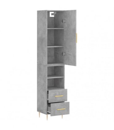 vidaXL Highboard Concrete Grey 34,5x34x180 cm Engineered Wood