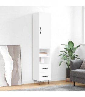 vidaXL Highboard White 34,5x34x180 cm Engineered Wood