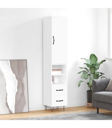 vidaXL Highboard White 34,5x34x180 cm Engineered Wood