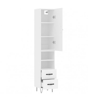 vidaXL Highboard White 34,5x34x180 cm Engineered Wood