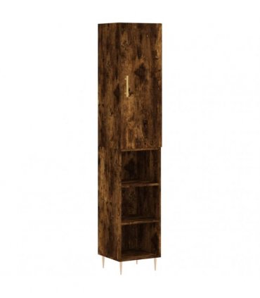 vidaXL Highboard Smoked Oak 34,5x34x180 cm Engineered Wood