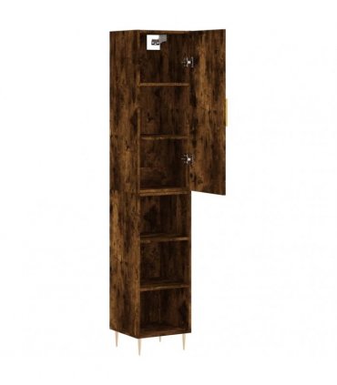 vidaXL Highboard Smoked Oak 34,5x34x180 cm Engineered Wood