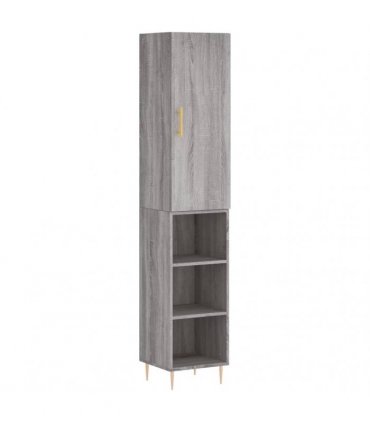 vidaXL Highboard Grey Sonoma 34,5x34x180 cm Engineered Wood