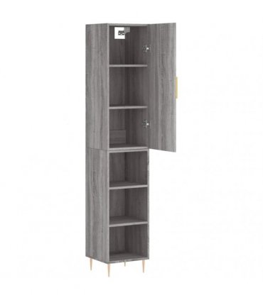 vidaXL Highboard Grey Sonoma 34,5x34x180 cm Engineered Wood