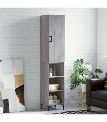 vidaXL Highboard Grey Sonoma 34,5x34x180 cm Engineered Wood