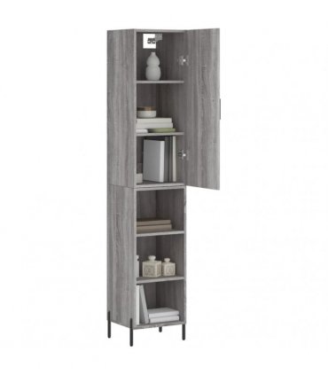 vidaXL Highboard Grey Sonoma 34,5x34x180 cm Engineered Wood