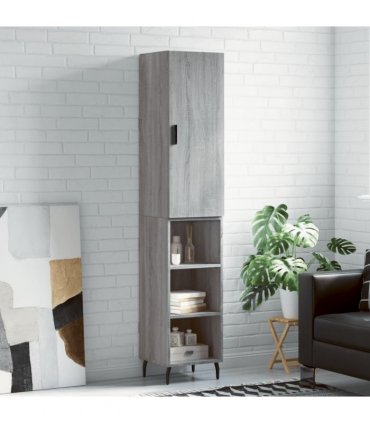vidaXL Highboard Grey Sonoma 34,5x34x180 cm Engineered Wood