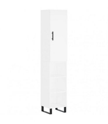 vidaXL Highboard White 34,5x34x180 cm Engineered Wood
