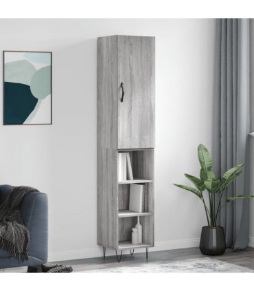 vidaXL Highboard Grey Sonoma 34,5x34x180 cm Engineered Wood