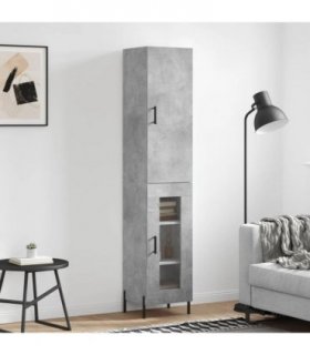 vidaXL Highboard Concrete Grey 34,5x34x180 cm Engineered Wood