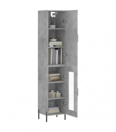 vidaXL Highboard Concrete Grey 34,5x34x180 cm Engineered Wood