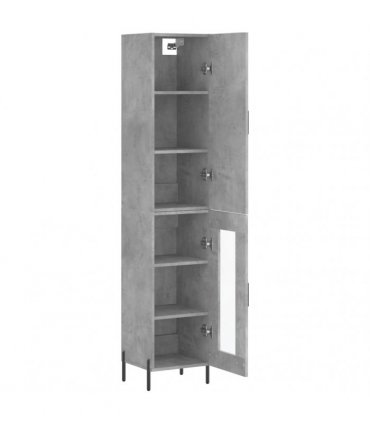 vidaXL Highboard Concrete Grey 34,5x34x180 cm Engineered Wood